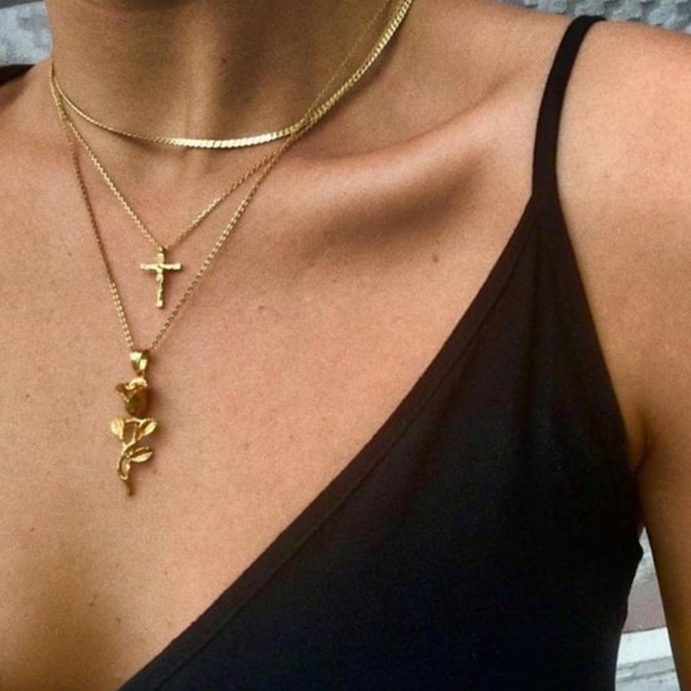Multi-Layer Rose Chain Necklace